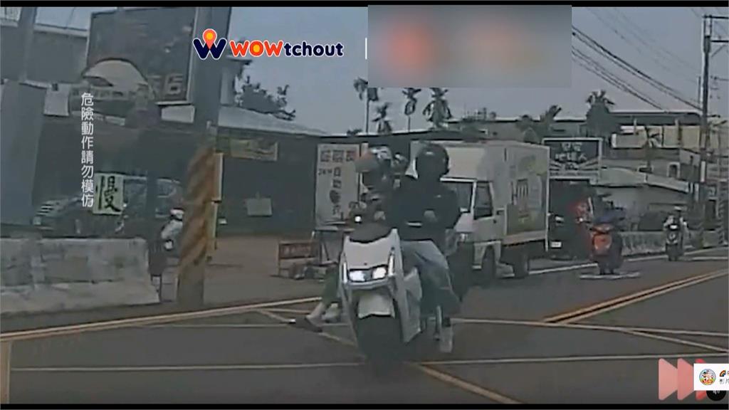屏科大學生「騎車打招呼」沒看路　不慎追撞前車害摔車