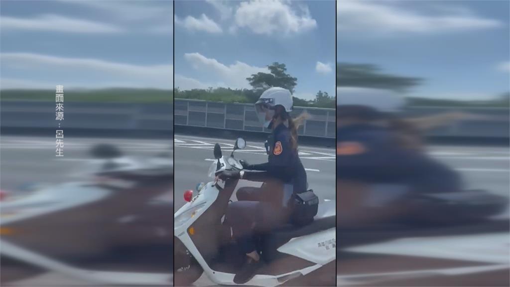女警騎警用機車上國道！　原因曝光不罰了