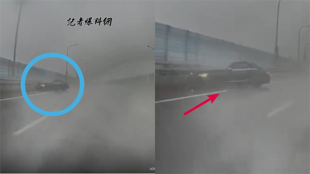 賓士車雨中急煞挑釁後車1分鐘 結局網笑爛:先生,這裡不能停車!
