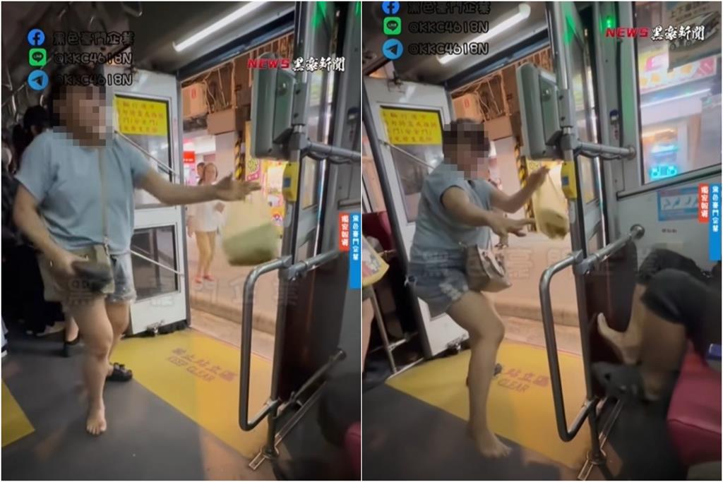 大媽搭公車「拿拖鞋狂搧」優先席老翁!阿伯怒反擊「赤腳貼臉狂踹」衝突畫面曝