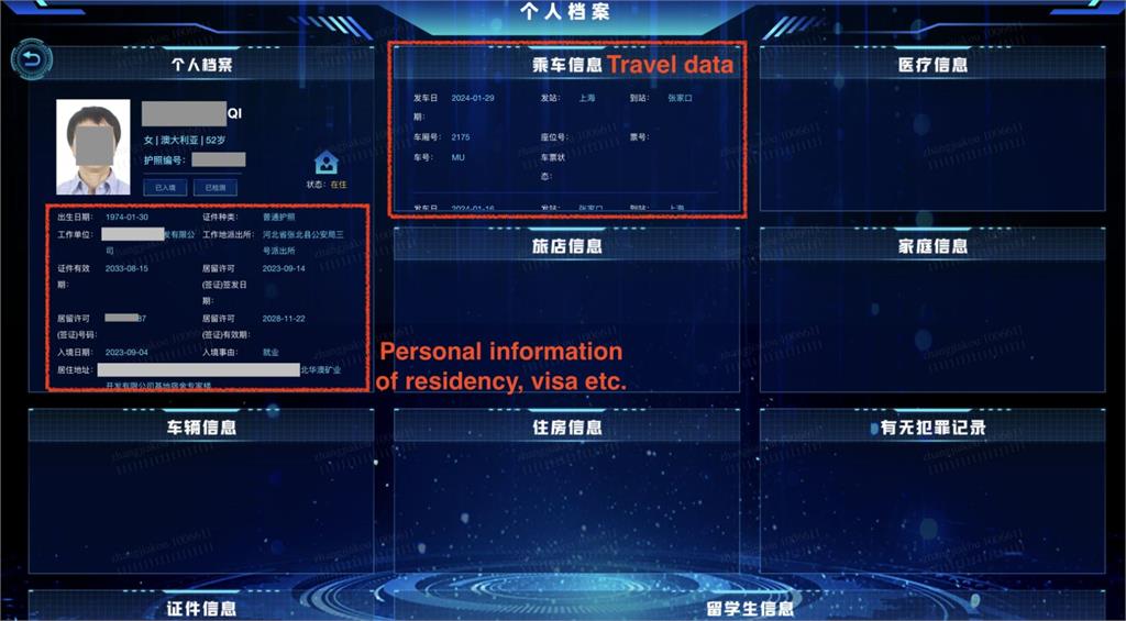 快新聞／入境就被盯上？外媒曝光中國監控平台　台灣人資料、足跡全都錄