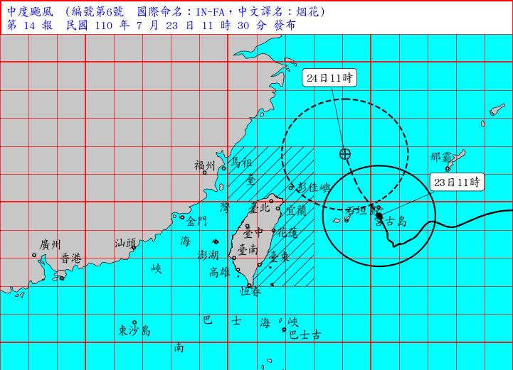 快新聞／烟花颱風暴風圈逐漸接近　氣象局：今晚至明天上午雨更大