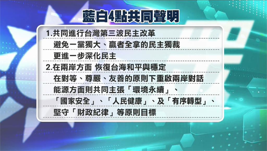 藍白政黨協商達四點共識　拍板「立委相互支援」