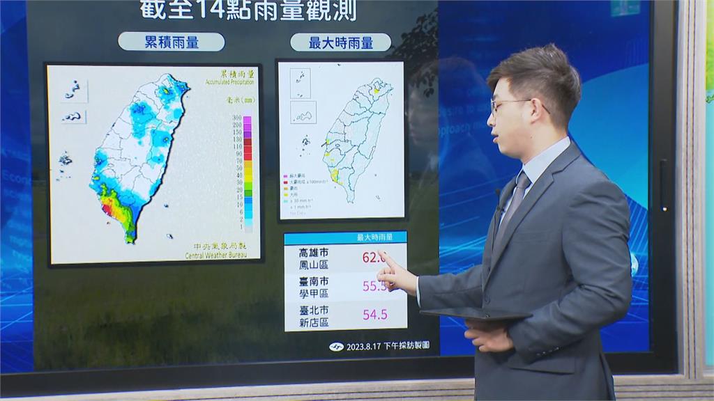 快新聞／雨彈明續炸高雄屏東　1圖看降雨熱區「這天」水氣減少