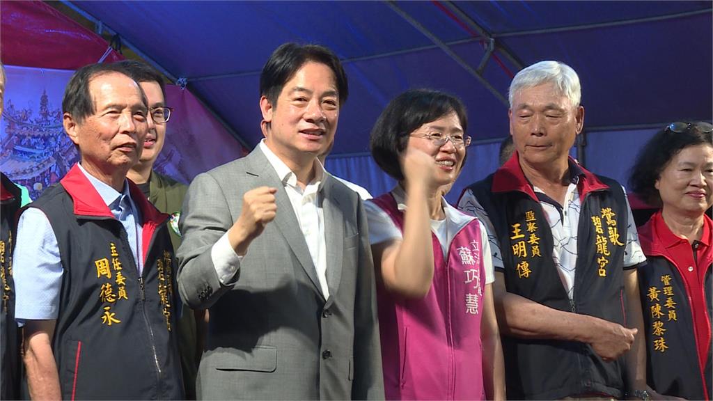 賴清德赴鶯歌碧龍宮參香人氣超夯 民眾熱情大喊「凍蒜」