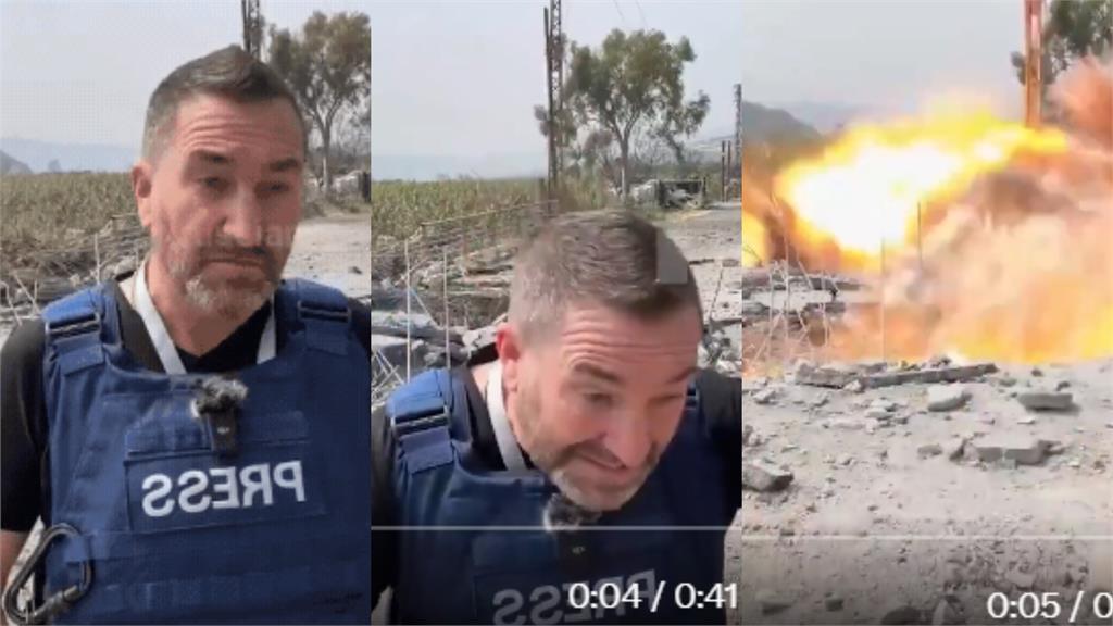 英記者戰地連線「被炸彈震飛」！攝影師急喊逃命…30秒驚悚畫面曝光