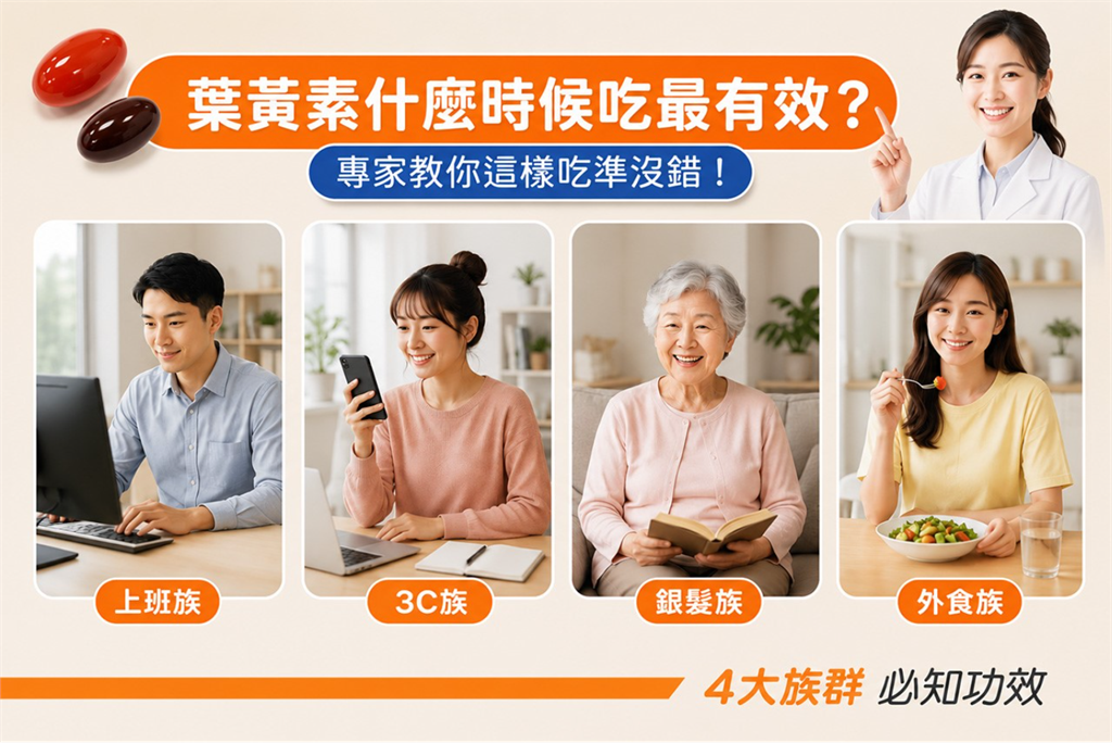 葉黃素什麼時候吃最有效？4大族群必知功效，專家教你這樣吃準沒錯！ 