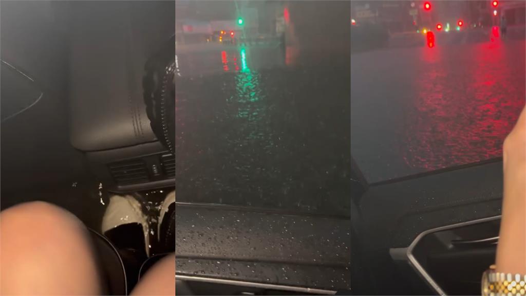 台南時雨量破百!2車誤入地下道「連人帶車滅頂」驚險脫困車內畫面流出