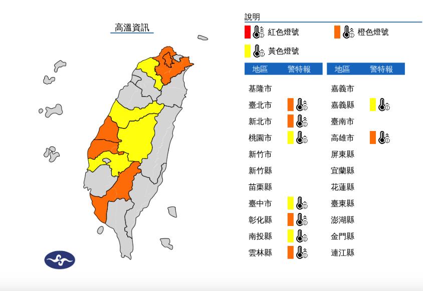 快新聞/9縣市亮高溫燈號! 大台地區「極端氣溫飆37度」