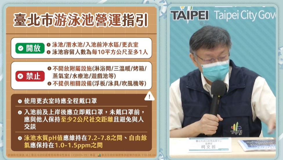 快新聞/北市泳池也要開了! 更衣室內須戴口罩、吹風機要自己帶