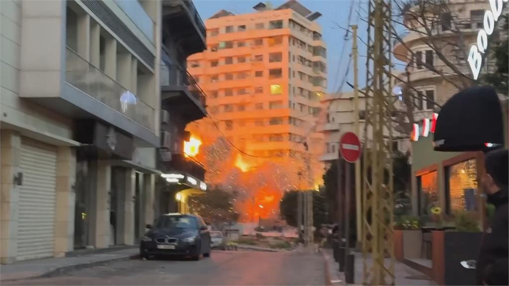 以軍鎖定真主黨空襲黎巴嫩 貝魯特大樓坍塌畫面曝光