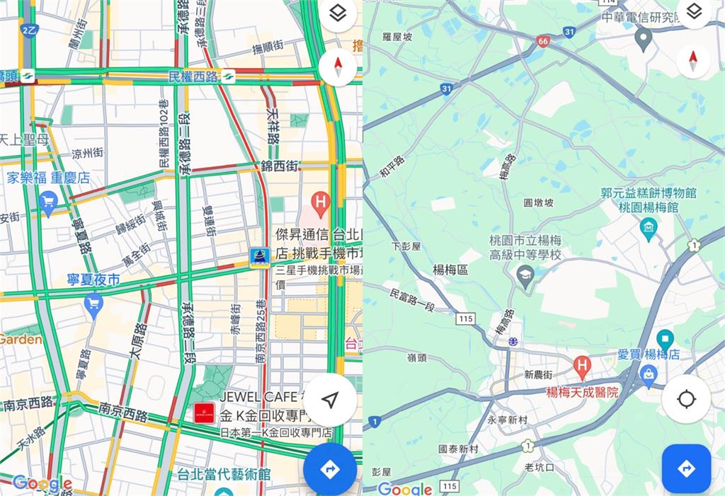 Google地圖色系「大統一」！網見「道路變灰藍色」超崩潰：看不清楚