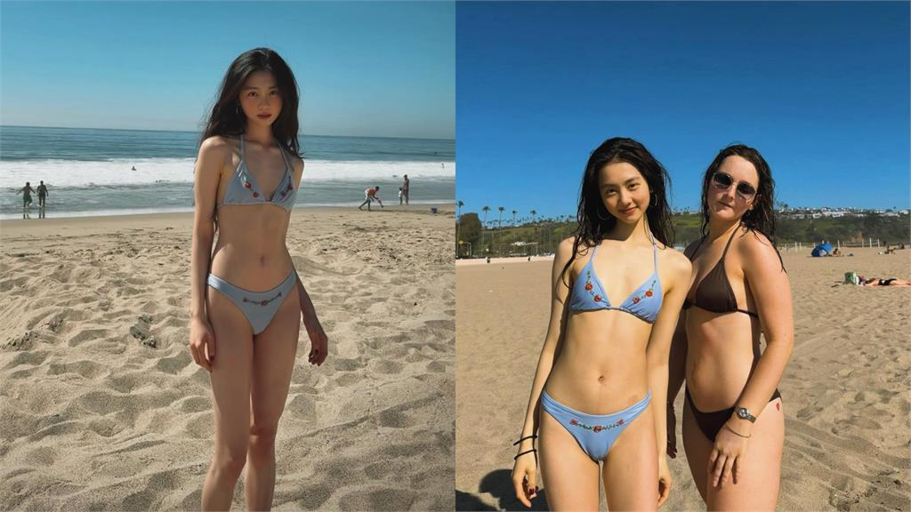 星二代海邊罕解放S極身材！「胸前只裹三角布」比基尼辣照萬網全暈了