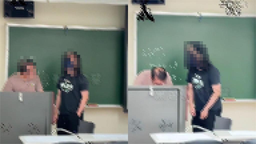 疑為要分數起爭執「大學生持刀」威嚇老師!驚悚畫面曝光…他淡定安撫