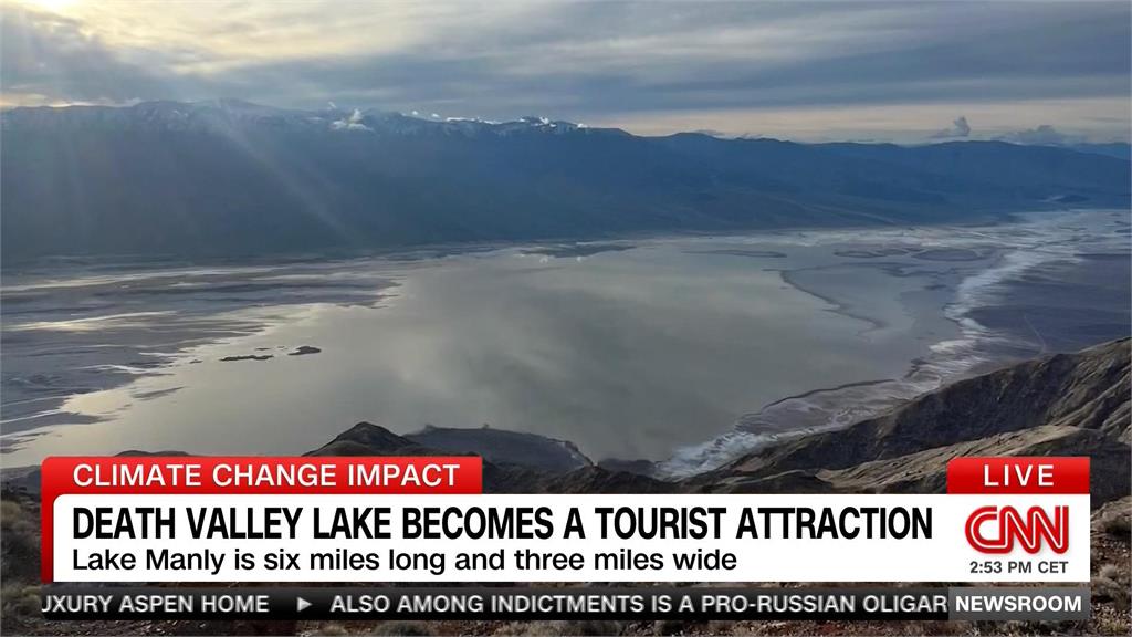氣候變遷雨水量增加　加州死亡谷罕見出現「湖泊」