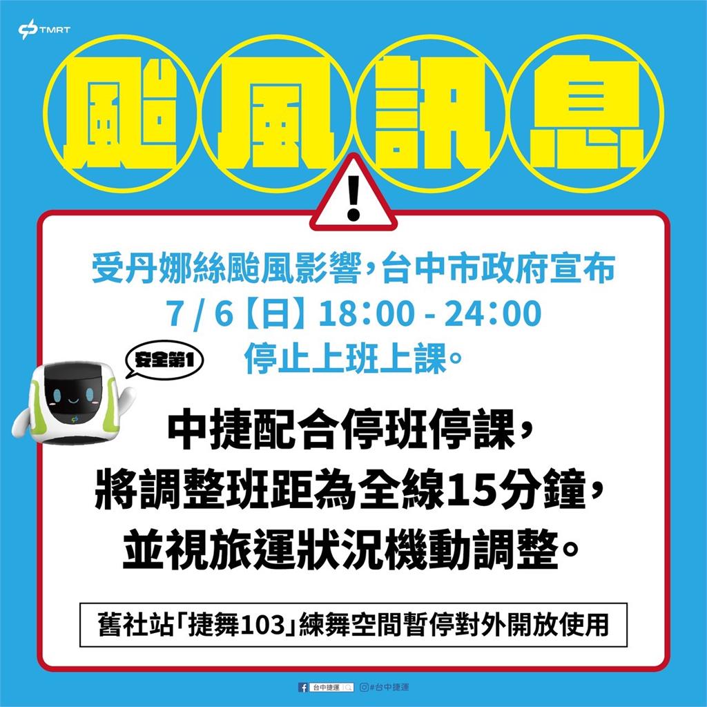 快新聞/丹娜絲襲台!中捷今晚調整班距 每15分鐘一班