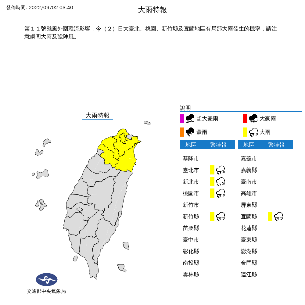 快新聞／強颱軒嵐諾滯留！   5縣市發布大雨特報「雨彈狂炸」