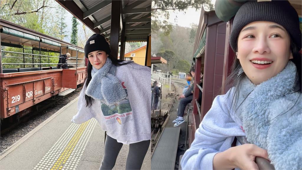 火車瑜珈褲正妹「2條辣腿猛伸窗外」竟是YTR千千!猛曬南半球照網震撼:肉肉的…