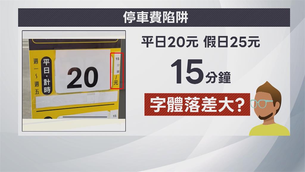 停車場假日25元|好佛心?" 告示旁小字一單位15分鐘