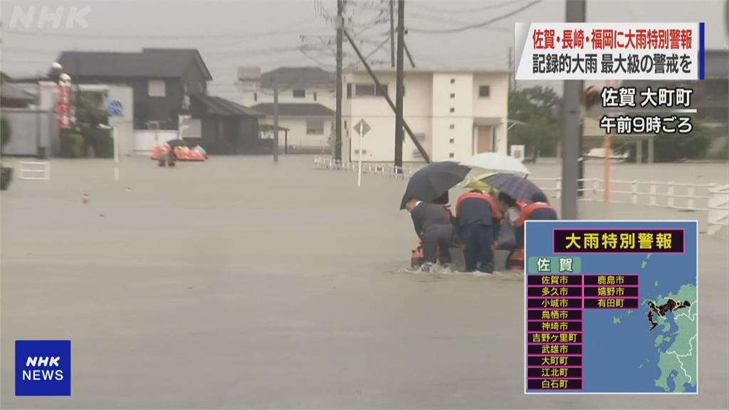 九州暴雨狂下！　福岡水淹一樓高、廣島山洪埋車