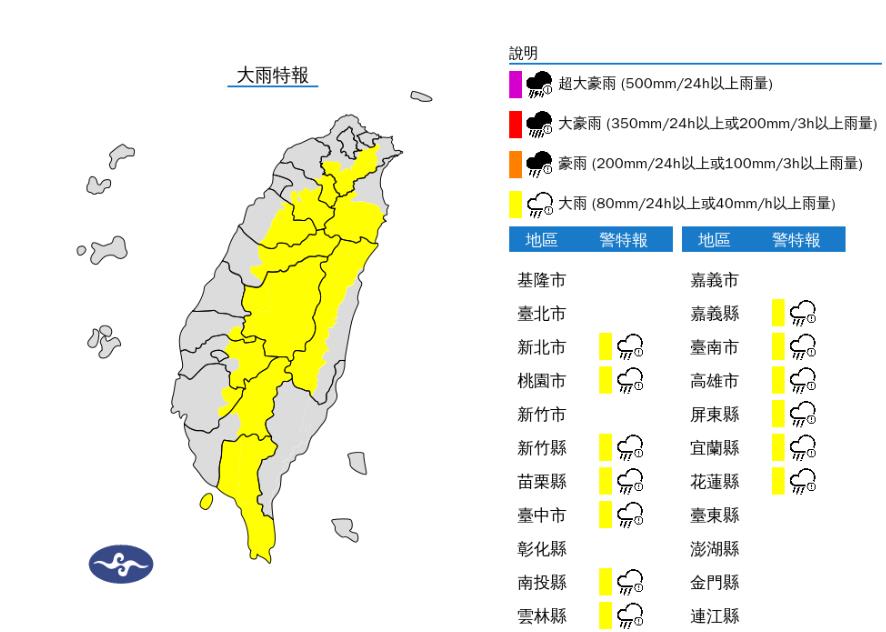 快新聞/午後強降雨來襲!13縣市大雨特報 屏東慎防大雷雨