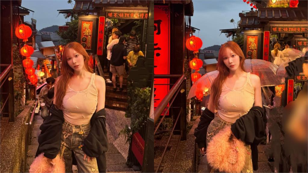 小宵虎南「0偽裝」現身九份阿妹茶樓　「傲人」街拍照吸3.3萬人讚爆！