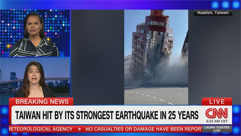 台灣規模７‧２大地震　CNN、NHK、央視追蹤報導