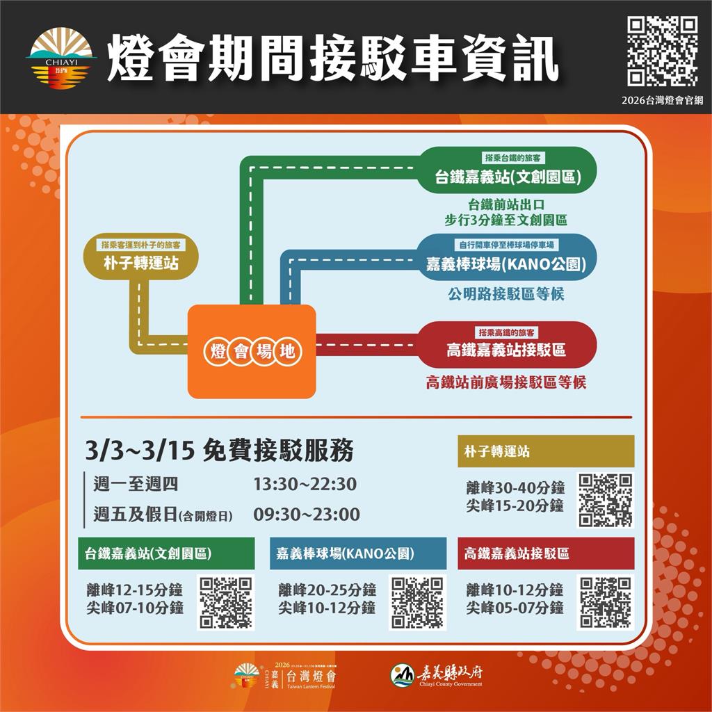 2026台灣燈會3月2日起實施交通管制，接駁及停車場資訊一次看