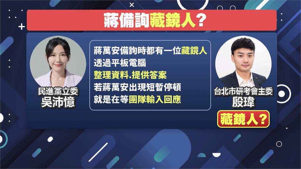 沒「蔣」稿不會回答？　吳沛憶爆蔣萬安備詢有藏鏡人回應