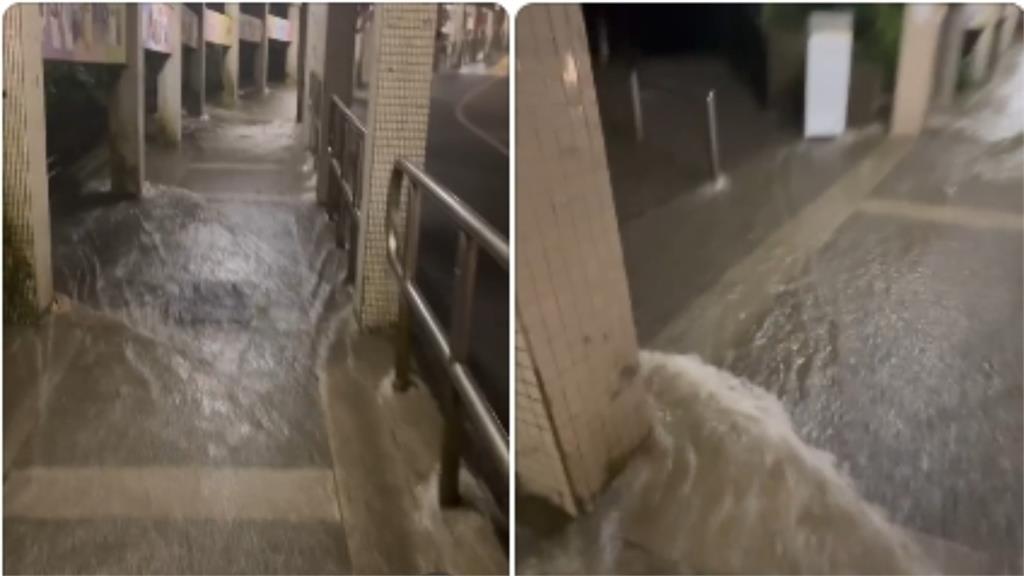 北台豪雨狂炸政大「漂漂河」現蹤 學生「滑水道逆行」崩潰:回宿舍要溯溪!