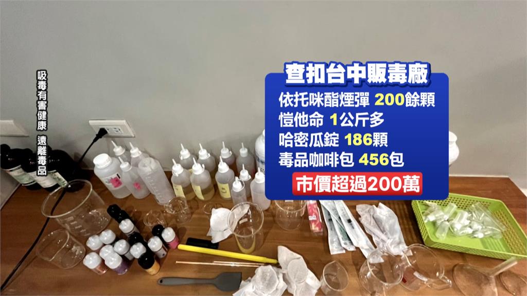 全面掃毒！　破獲苗栗大型製毒廠　台中販毒集團「假外送真運毒」