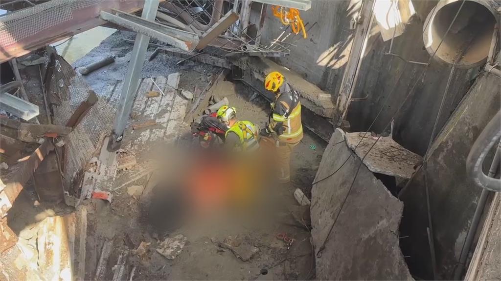 雲林工地地板加固突然坍塌 2工人摔4米深排水溝1人重傷