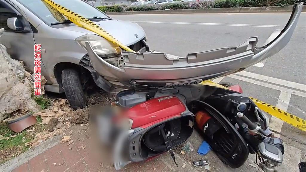 中壢酒駕男「掃倒整排機車」酒測值0.51受傷送醫