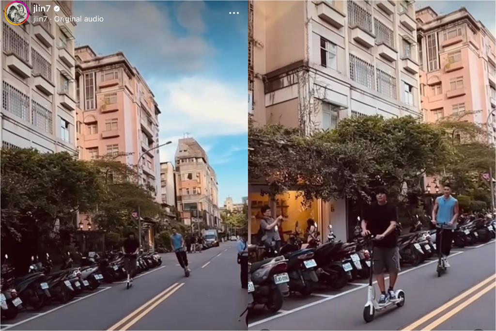 超chill！周杰倫、林書豪「0偽裝騎滑板車」遊台北　路邊阿伯反應曝光