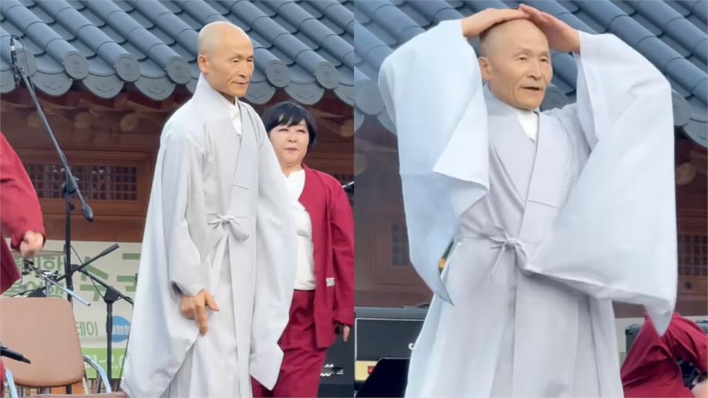 62歲韓法師大跳「震胸舞」！僧袍熱舞吸37萬讚　網驚：以為是AI