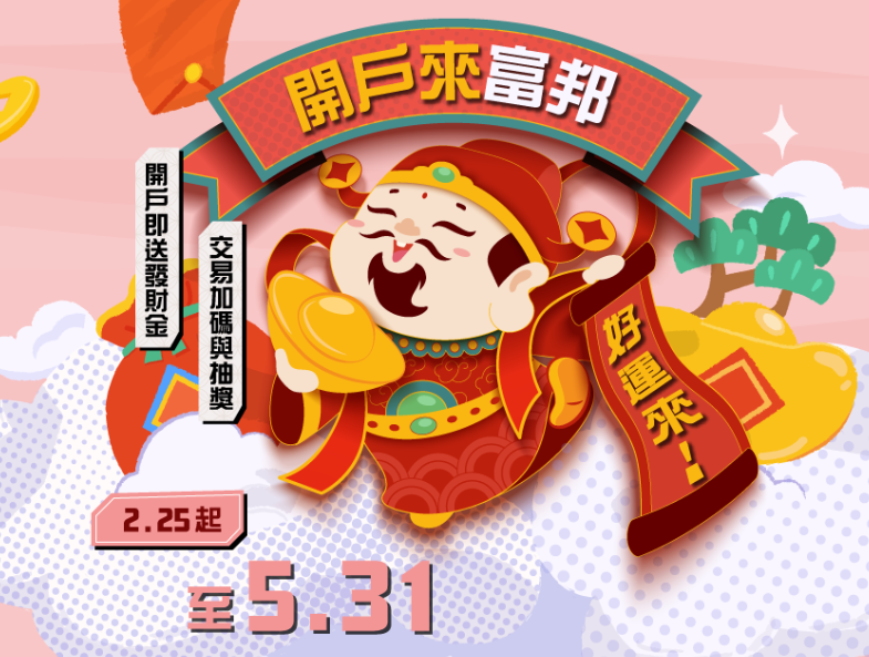 富邦期貨推出「開戶來富邦」活動 開戶即贈發財金!