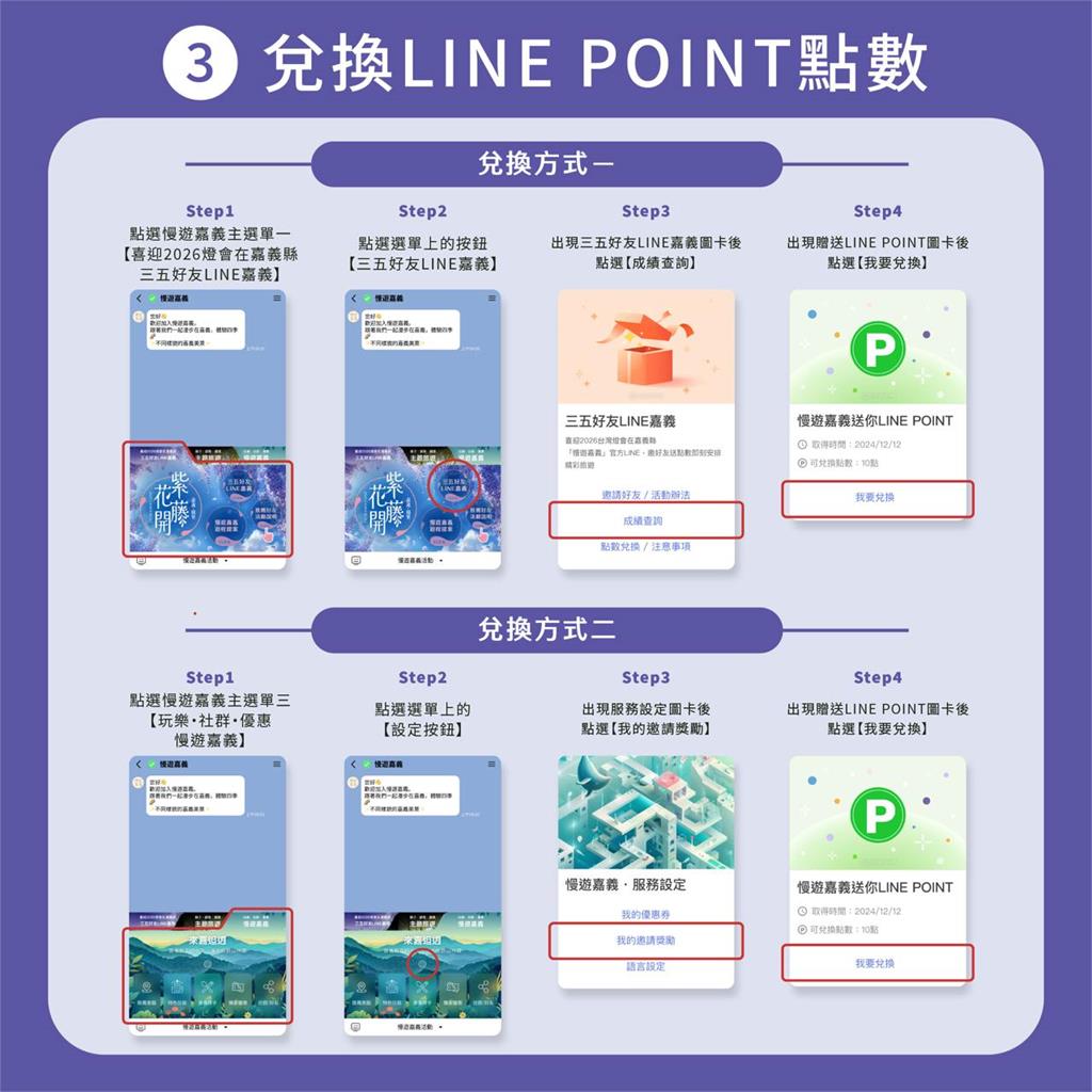 喜迎2026台灣燈會在嘉義縣 慢遊嘉義官方LINE,邀好友送點數即刻安排精彩旅遊