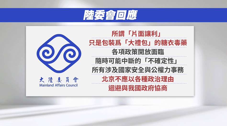 大禮包？中國祭10惠台措施 陸委會批糖衣毒藥