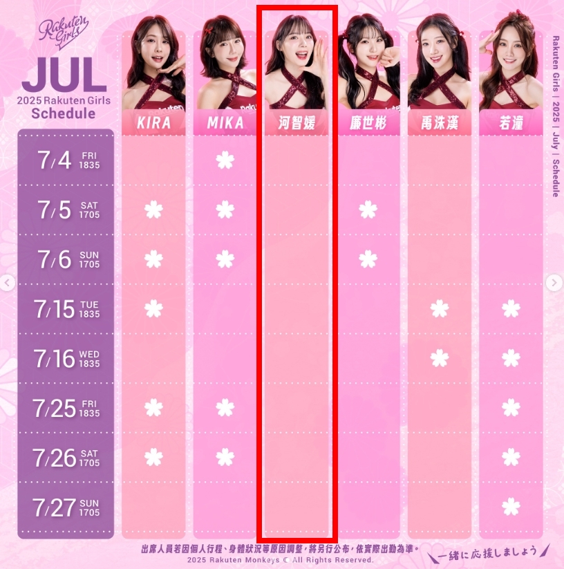 Dora持續「清空」7月班表!同樣不見河智媛⋯網憂不對勁 球團回應了