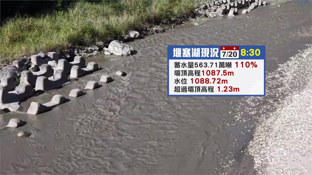 萬里溪堰塞湖蓄水量超過壩頂　「這原因」警戒降為黃燈