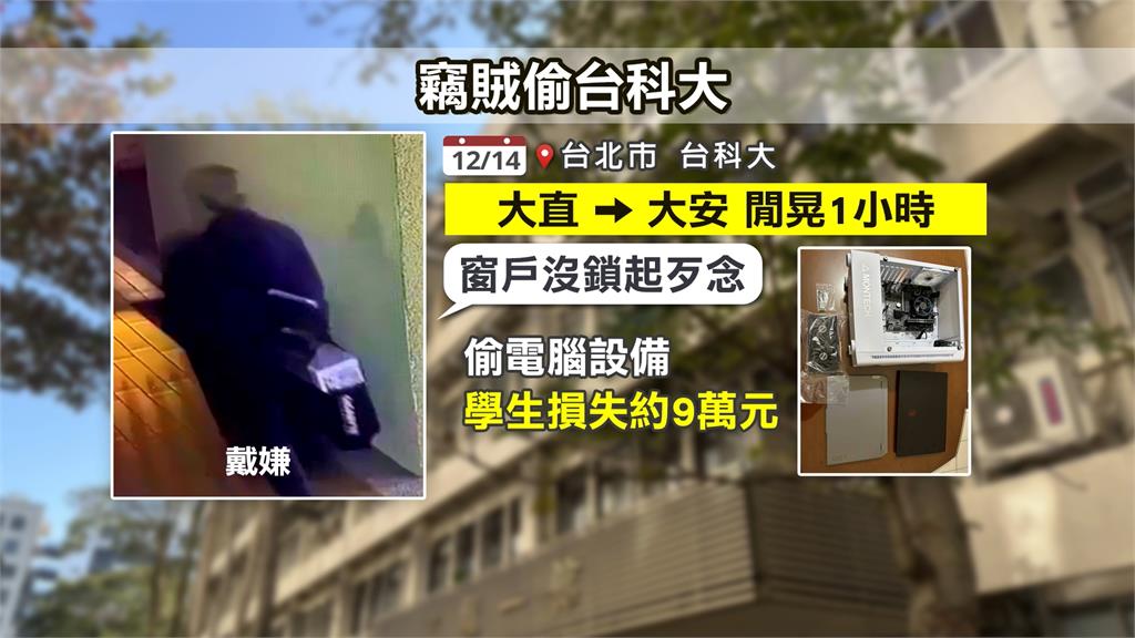 台科大校園竊案! 退休工程師闖實驗室偷電腦設備