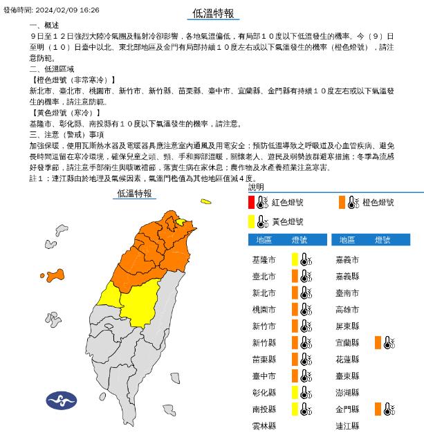 快新聞／除夕冷颼颼「12縣市」恐10度以下！　氣象署提醒預防低溫