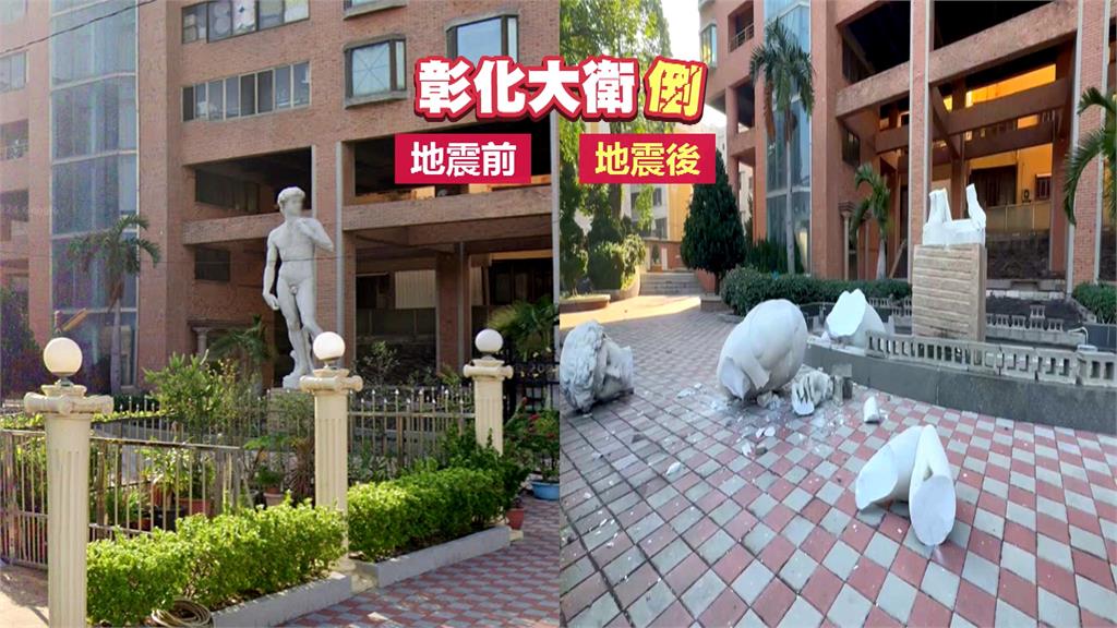嚇!強震夜襲大衛雕像 不敵強震倒塌畫面曝光