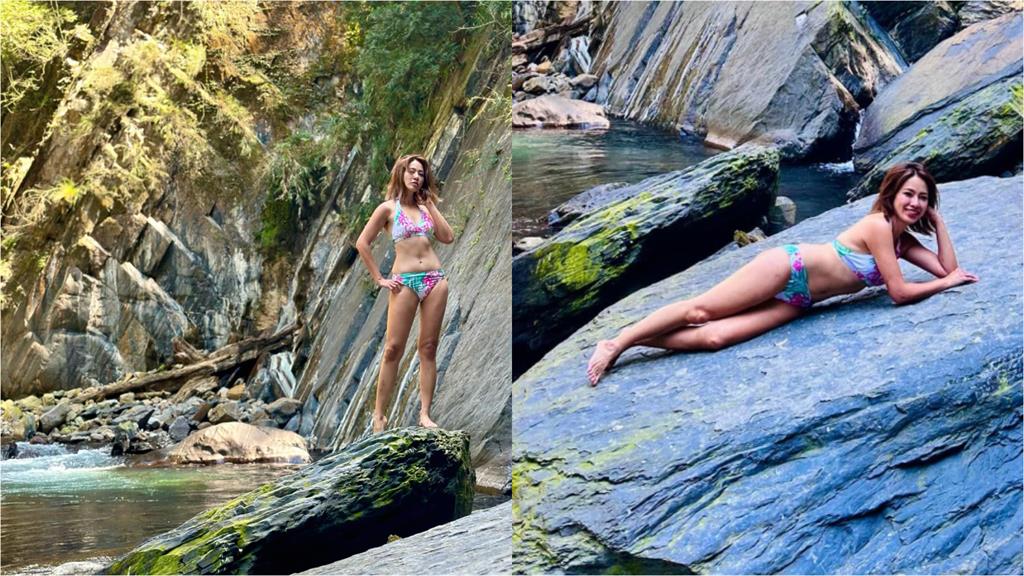 比基尼人魚「秘境溫泉」炸出天然馬甲!近看「辣妹真身」竟是台8女神