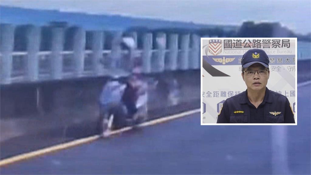 嚇瘋！　國道3北上244.6K　驚見機車逆向騎在內線道