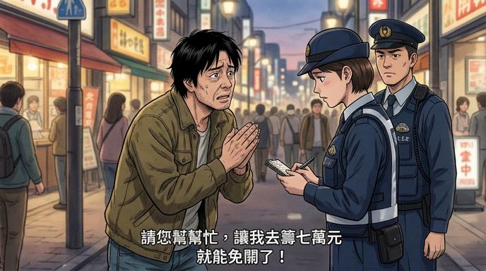 通緝犯稱差七萬免關求警方放水　五警合力扛通緝犯進警車