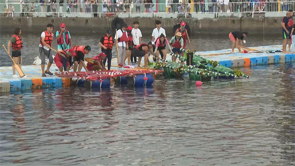 快新聞／陳其邁親自下場大港造筏競賽！　贏邱議瑩2秒樂翻：不要贏太多