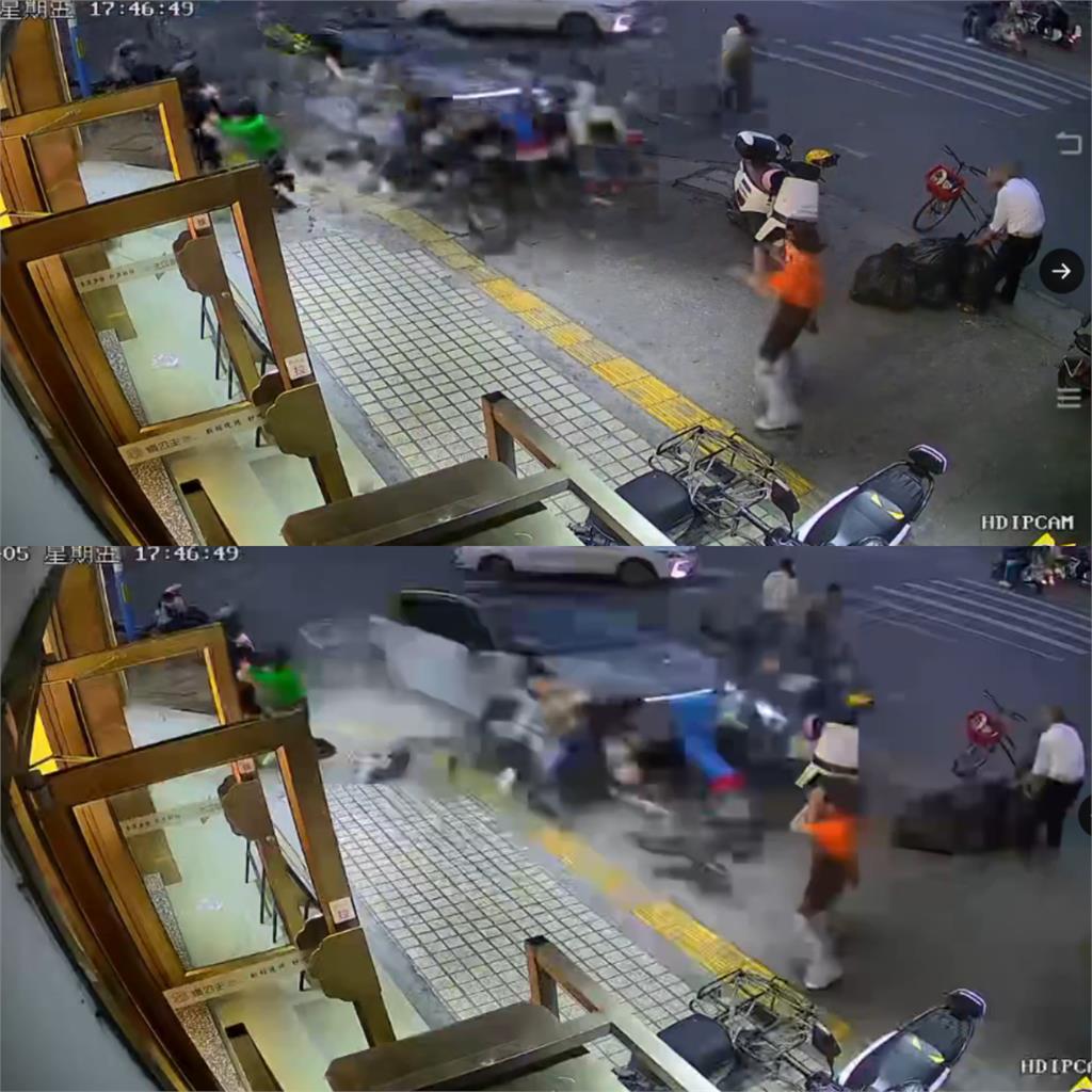 中國休旅車暴衝「路人噴飛、四肢扭曲」影片曝!官方稱僅4傷…網怒:現場有人CPR