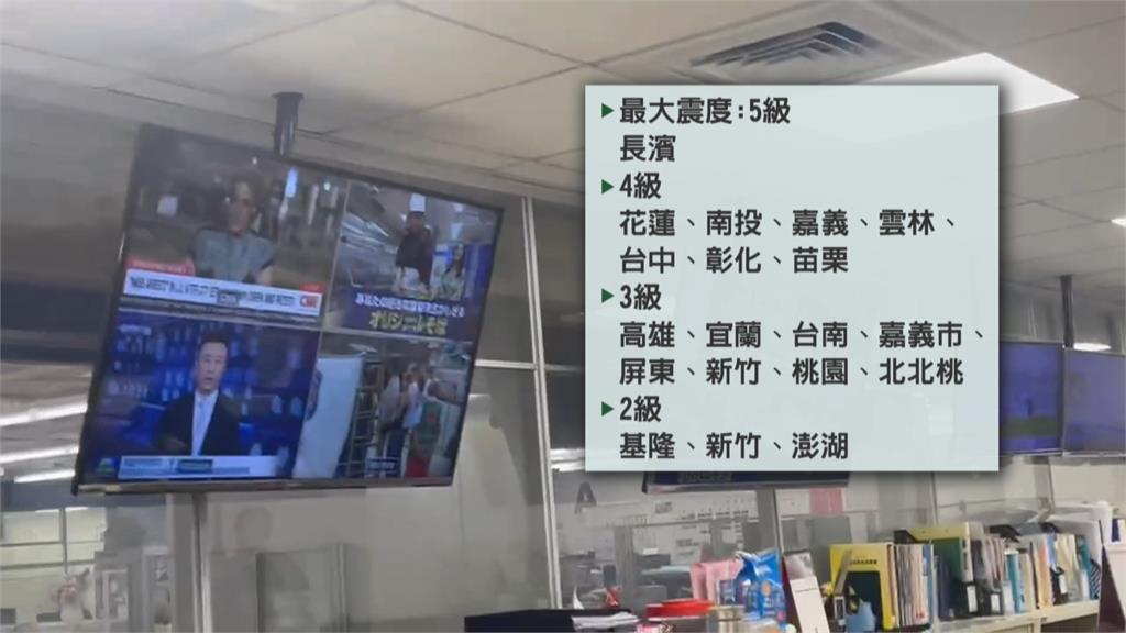 19:00花蓮外海規模6.4地震全台有感 國家警報響徹全台