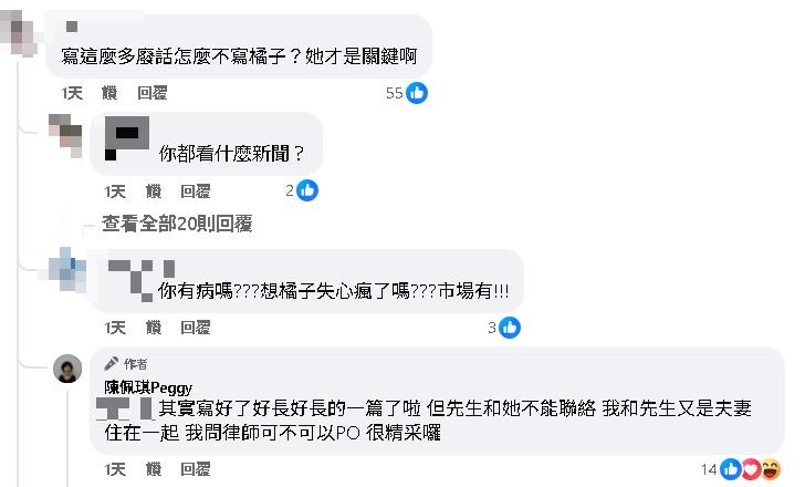 陳佩琪驚爆已寫好「橘子」長文：很精彩…問律師可不可PO！前幕僚不忍開嗆